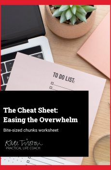 The cheat sheet to easing overwhelm free worksheet cover