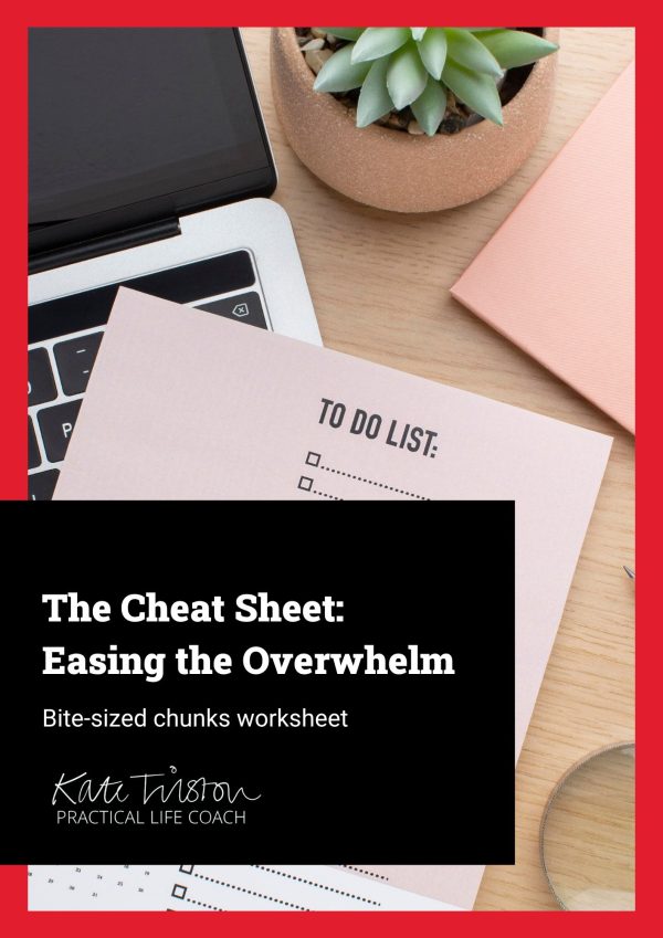 The cheat sheet to easing overwhelm free worksheet cover